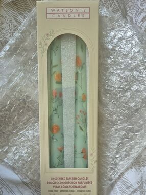 Watson's Candles Bohemian Floral Unscented Taper Candles